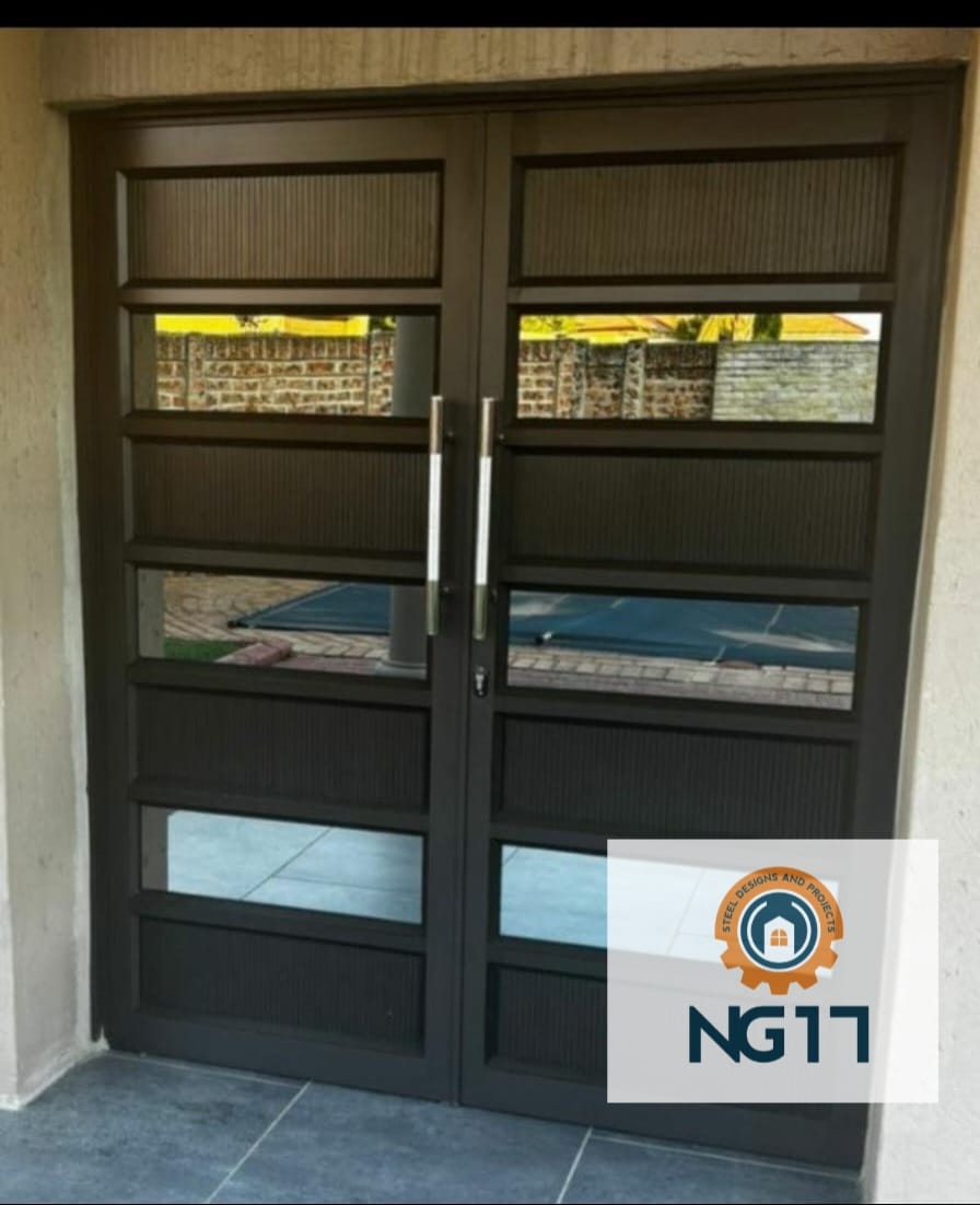 Modern double glass doors